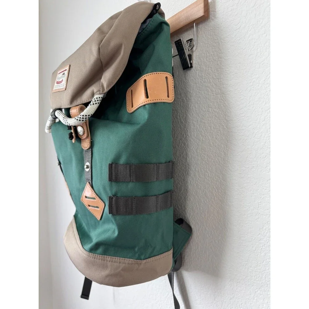 Doughnut Outdoor Adventure Green Tan Backpack Hiking Travel‎ Laptop Bag